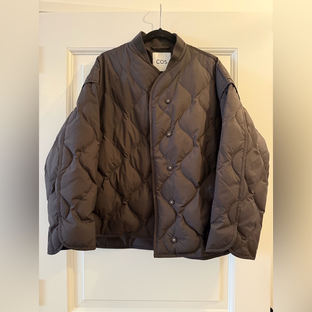 LIKE NEW COS Oversized Quilted Jacket Size M in Dark Brown - Picture 9 of 13